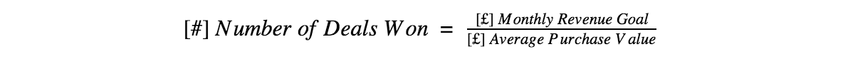 Calcule a meta para o número de transações ganhas