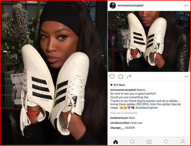 Campanha de naomi campbel como influenciadora digital