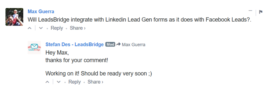 O linkedin lançou em 2017 um novo produto chamado lead gen forms