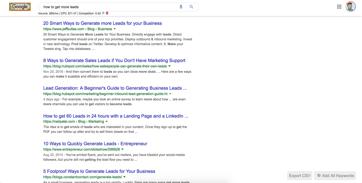 Como Conseguir Inbound Leads Organicamente para seu Negócio Online 1 Quase todos os resultados apontam para postagens em blogs