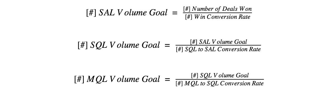 Trabalhe para trás para calcular a meta de volume do pipeline para cada estágio